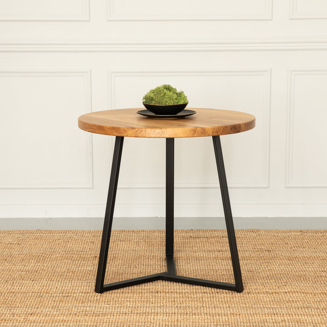 Ąžuolinis apvalus stalas OMEGA + FLORA kojos