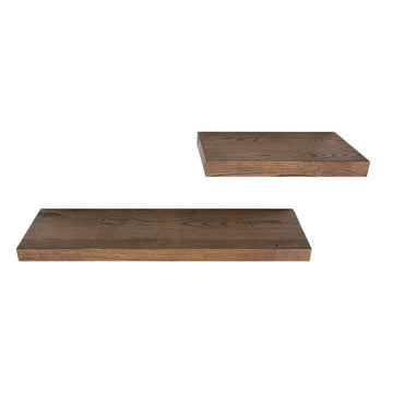 Ąžuolinė sieninė lentyna MURUM DARK, lygus kraštas