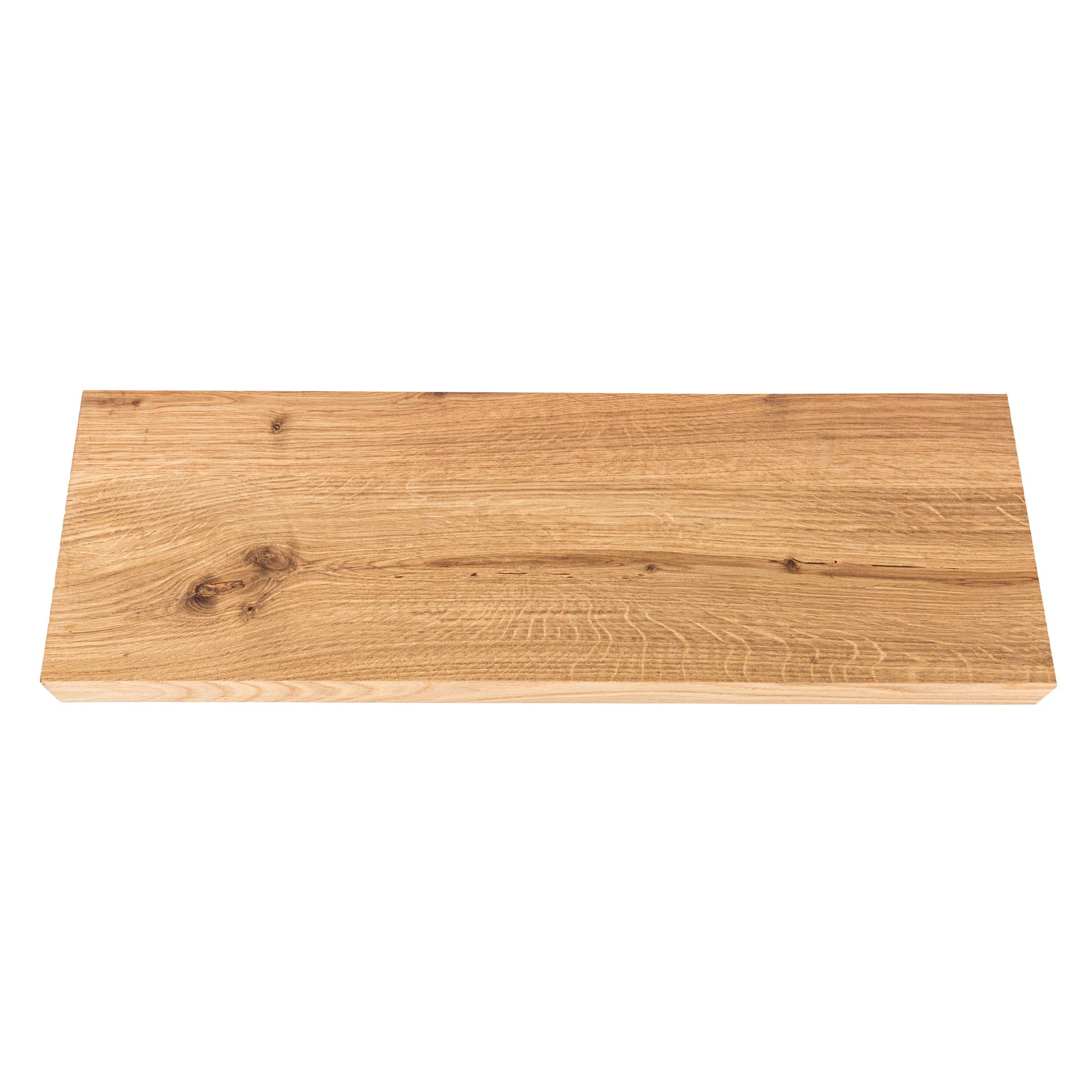 Ąžuolinė sieninė lentyna MURUM, lygus kraštas